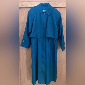 Caped Semi waterproof Teal Women's coat
